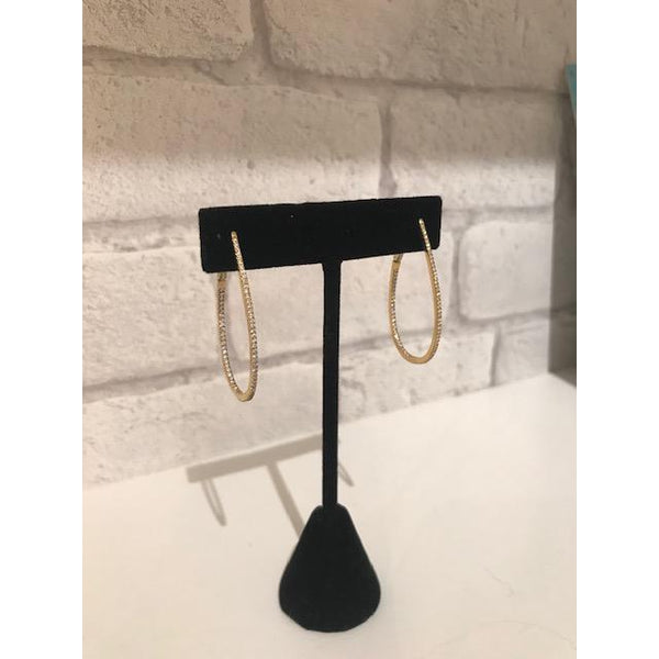 Filomena 18K Diamond Hoop Earrings in Blackened Gold by The Circle