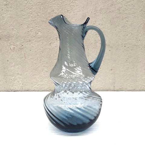 Vintage Blue Mini Glass Pitcher 3.5 Inches Tall - Circa 1970's Shattered  Style