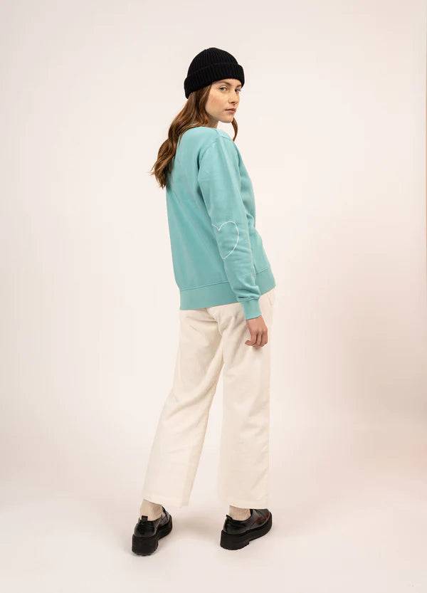 Lola Sweatshirt in Jade with Stitched Heart by Saint James