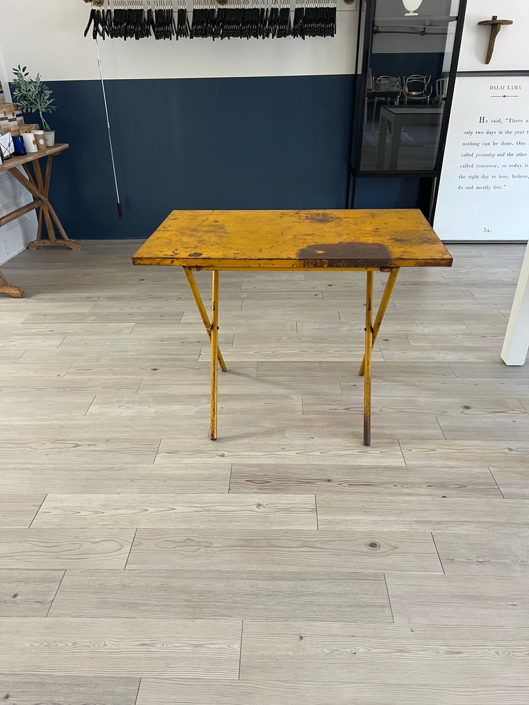 Antique Yellow Metal Table -- Local Pick Up Only