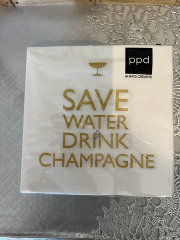 Save Water Drink Champagne Napkins