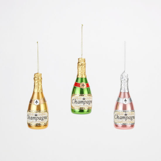 Champagne Ornaments in Three Colors