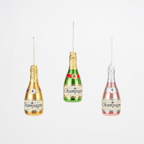 Champagne Ornaments in Three Colors