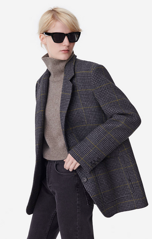 Bradley Blazer in Anthracite Plaid by Vanessa Bruno