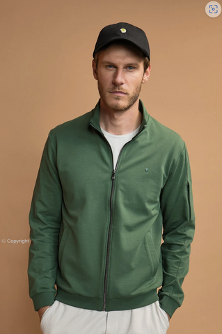 Sudd Zip Up Jacket in Green by Benson & Cherry