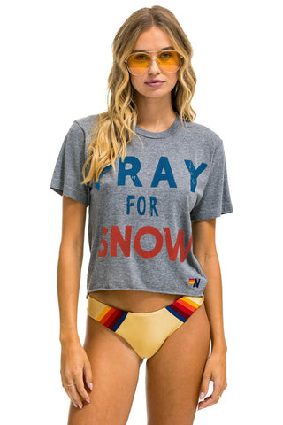 Pray for Snow Tee in Two Colors by Aviator Nation Unisex