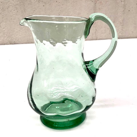 Small & Medium Mouth Blown Green Vintage Pitchers by All'Orgine